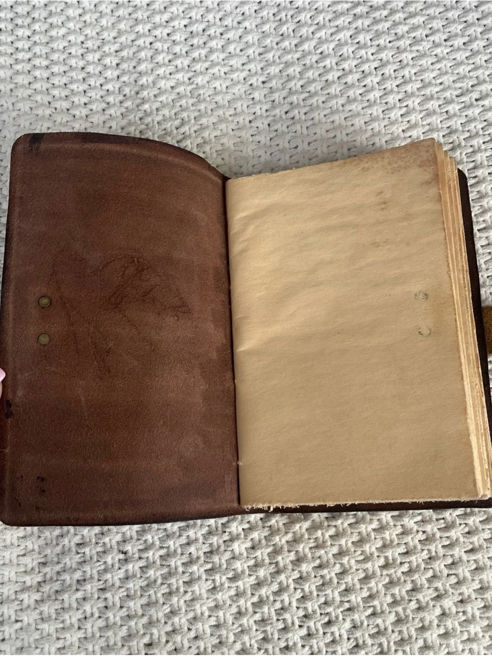 Handmade Paper Leather Emboss Owl Drawing Sketch Pad Journal Diary Boho w/clasp